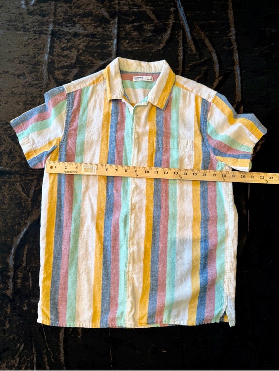 Sonoma Other - Sonoma Casual Men's Short-Sleeve Button-Up Shirt in Pastel Multicolor Stripes